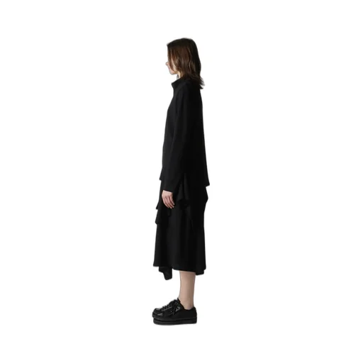 High Twisted Gauze Terry Side Draped Zip Cardigan