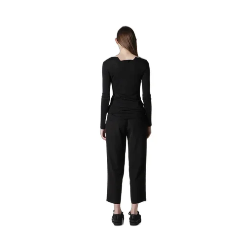 Wool Chiffon Zig-Zag Neck Line Long Slv T