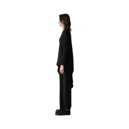 C Angora Cashmere Single Jersey R Draped Round Neck Po