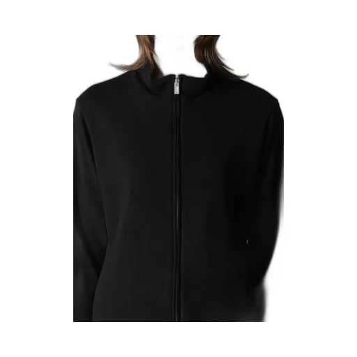 High Twisted Gauze Terry Side Draped Zip Cardigan