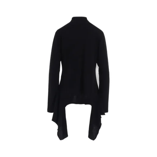 High Twisted Gauze Terry Side Draped Zip Cardigan
