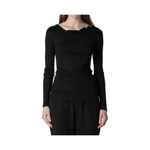Wool Chiffon Zig-Zag Neck Line Long Slv T