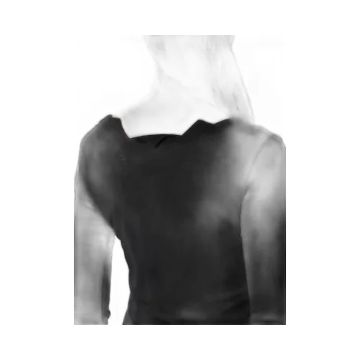 Wool Chiffon Zig-Zag Neck Line Long Slv T