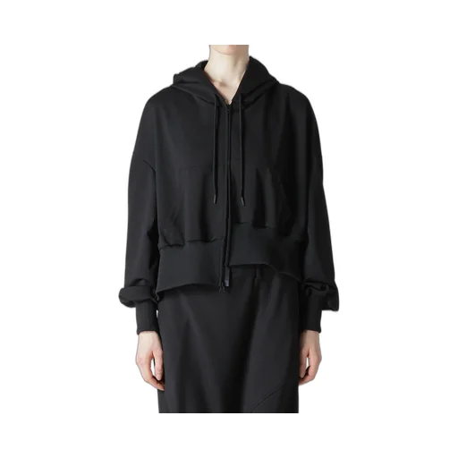 Pe Jersey Twill Unbalanced Hoodie A