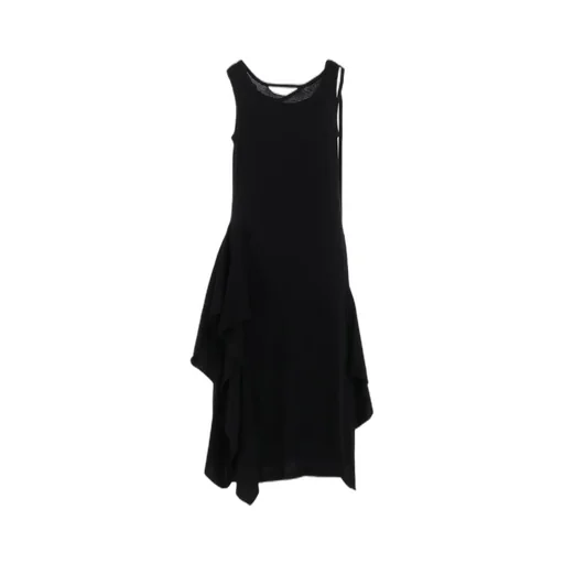 Cotton Yak Single Jersey Side Draped Strap Dress