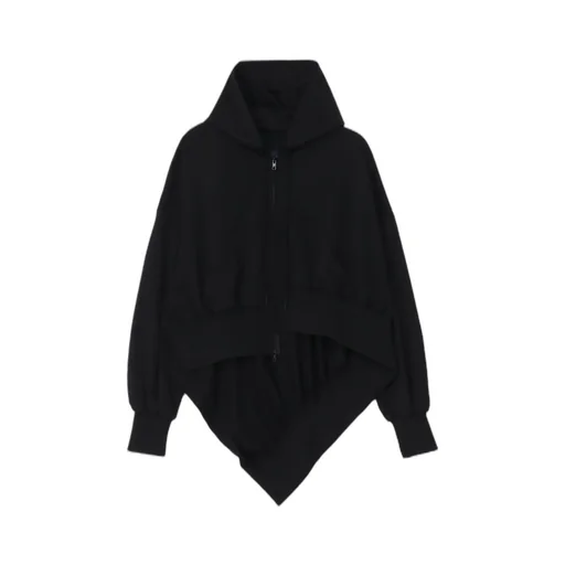 Pe Jersey Twill Unbalanced Hoodie A