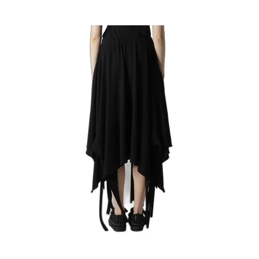 High Twisted Gauze Terry Draped Hem Skirt