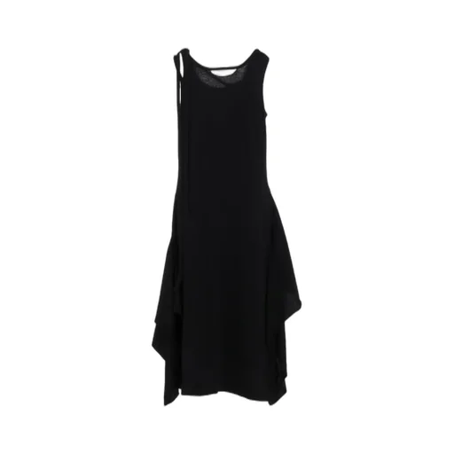 Cotton Yak Single Jersey Side Draped Strap Dress