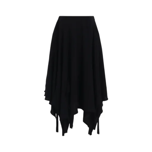 High Twisted Gauze Terry Draped Hem Skirt