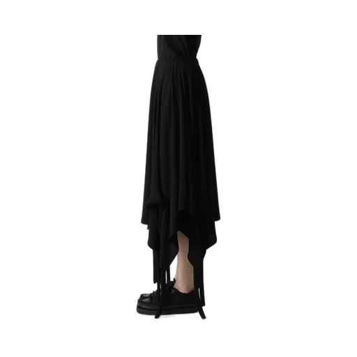 High Twisted Gauze Terry Draped Hem Skirt
