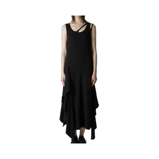 Cotton Yak Single Jersey Side Draped Strap Dress