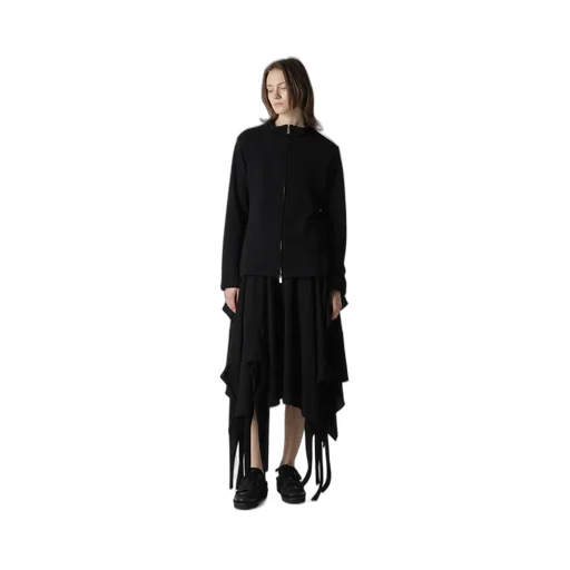 High Twisted Gauze Terry Draped Hem Skirt