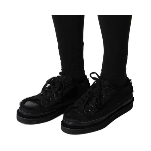 Cotton Canvas A Low-Cut Fringe Sneakers