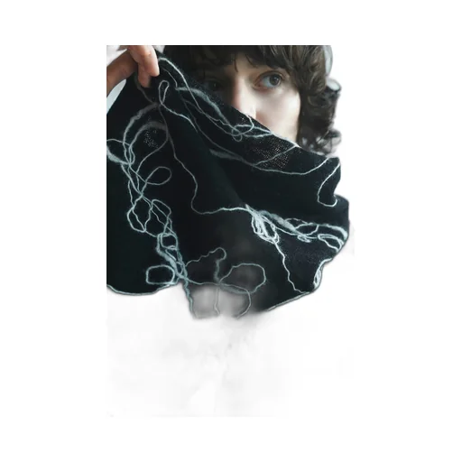 Wool Gauze Needle Punch Stole