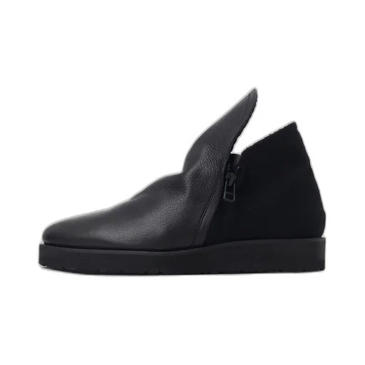 Shrinked Melton Double Side Zip Boots