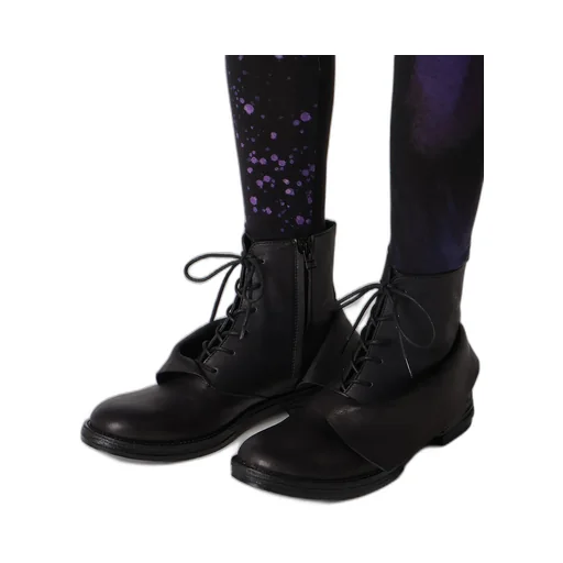 Uneven Dyed Leather Lace-Up Boots