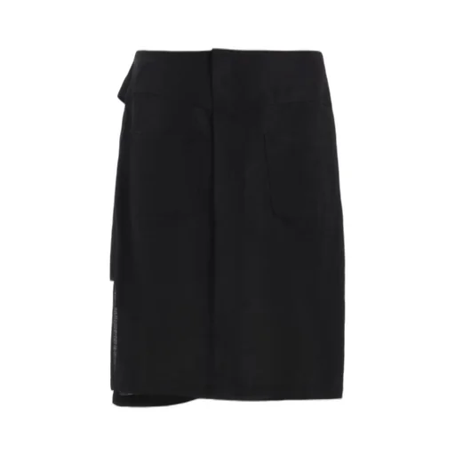 Linen Silk Lace Up Detail Short Skirt