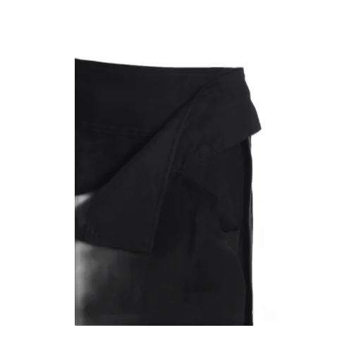 Linen Silk Lace Up Detail Short Skirt