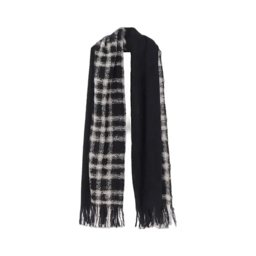 Plaid Pattern Cross Stole