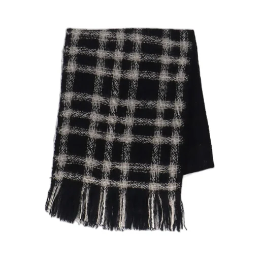 Plaid Pattern Cross Stole