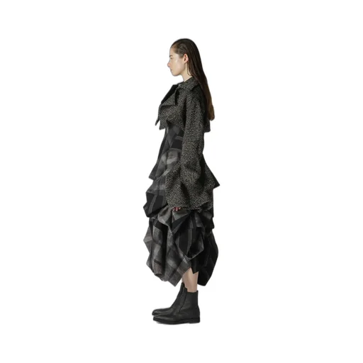 Dobby Heather Tweed Box D Sleeves Double F Short Jacket