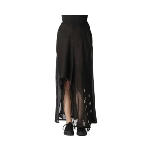 Dot Grey Discharge Print R Round Hem Skirt