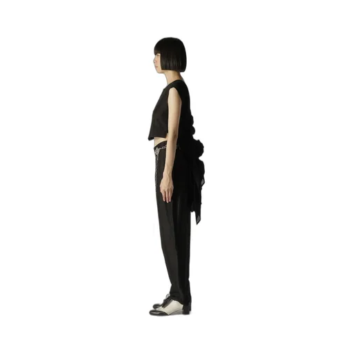 High Twisted Gabardine Backside Knot Detail Vest