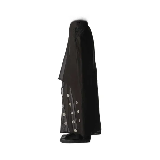 Dot Grey Discharge Print R Round Hem Skirt