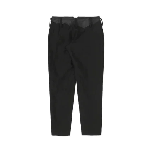 High Twisted Gabardine Leather Detail Pants