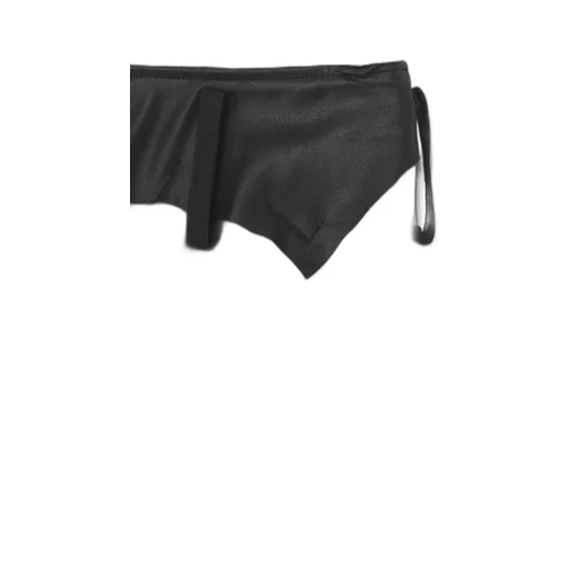High Twisted Gabardine Leather Detail Pants