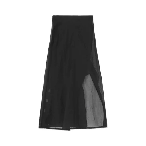 Dot Grey Discharge Print R Round Hem Skirt