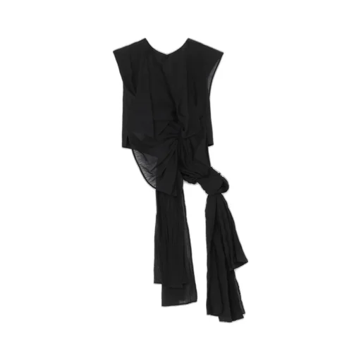 High Twisted Gabardine Backside Knot Detail Vest