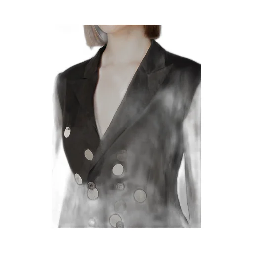 Dot Grey Discharge Print 6B Double Jacket