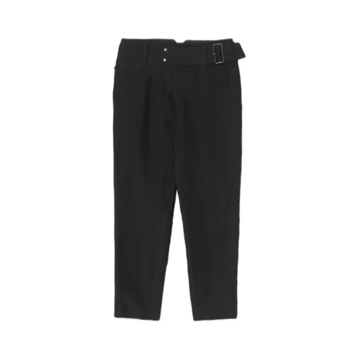 High Twisted Gabardine Low-Rise Belted Pants