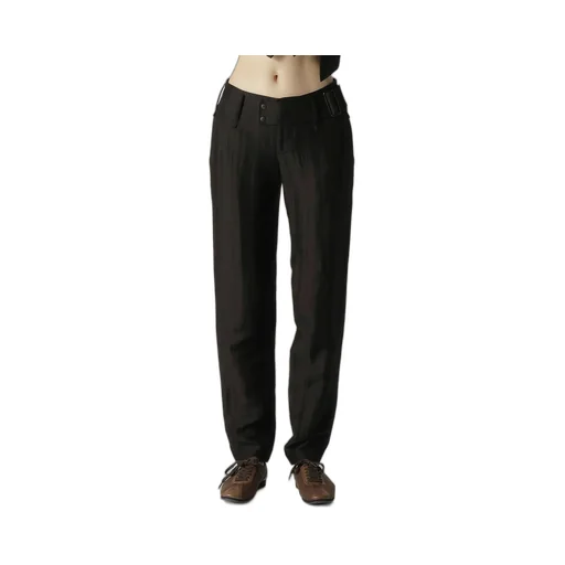 High Twisted Gabardine Low-Rise Belted Pants