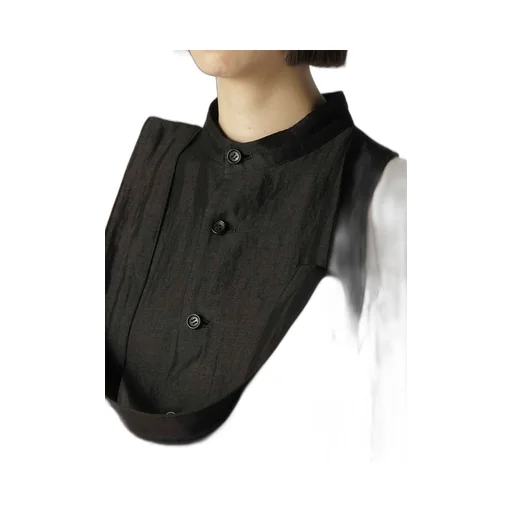 High Twisted Gabardine Belted Unbalance Vest