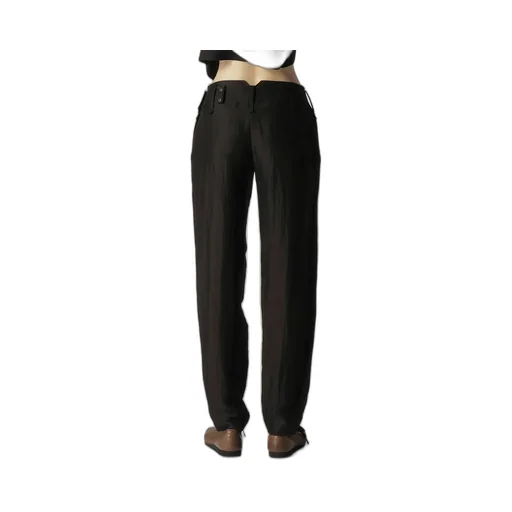 High Twisted Gabardine Low-Rise Belted Pants