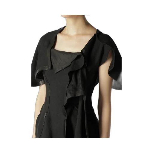 Untwisting Linen Cc Bias Curved Cut Jacket