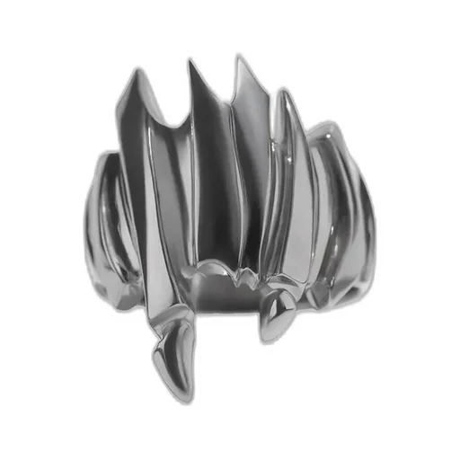Sv/Bk Rhodium Talon Ring Sv