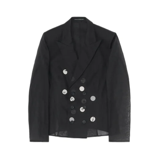 Dot Grey Discharge Print 6B Double Jacket