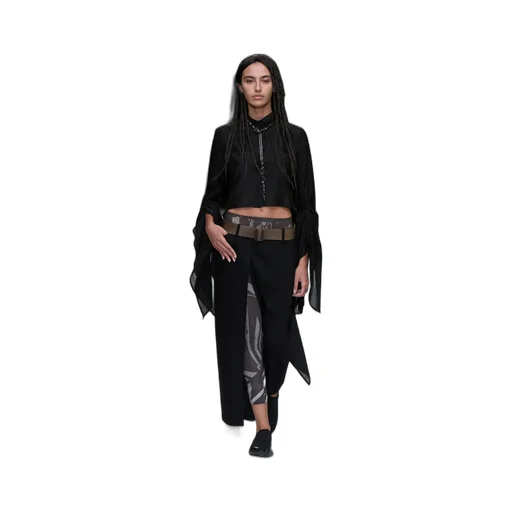 7.6Oz Uneven Yarn Denim Belted Wrap Skirt