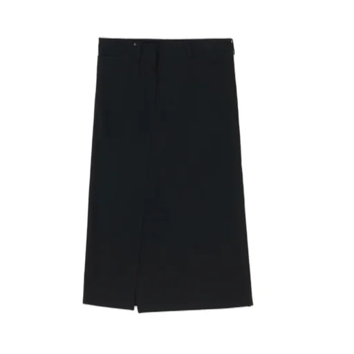 7.6Oz Uneven Yarn Denim Belted Wrap Skirt