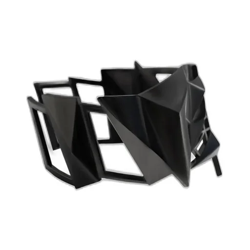 Tin Alloy Gunmetal Crumble Bangle Blk