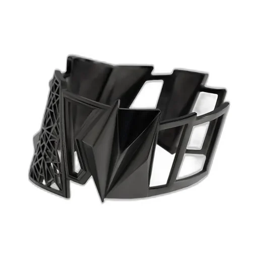 Tin Alloy Gunmetal Crumble Bangle Blk