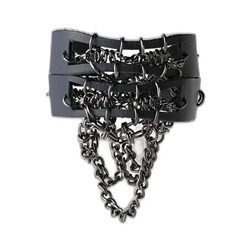 Leather Brass Bkni Arm Bracelet