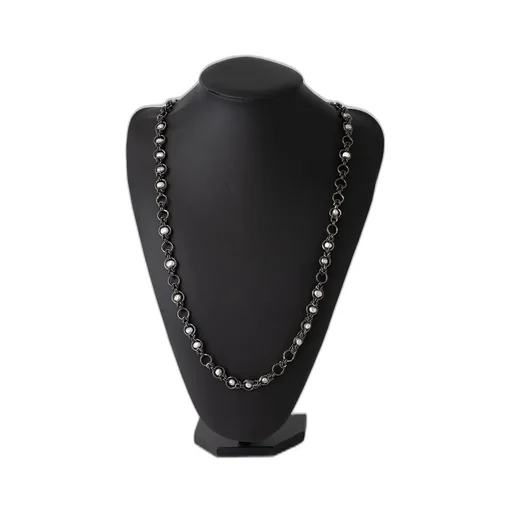 Brass Bkni Pearl Scattered Chain Blk