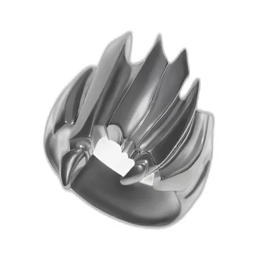 Sv/Bk Rhodium Talon Ring Sv