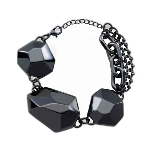 Tin Alloy/Brass Gn Boulder Bracelet B