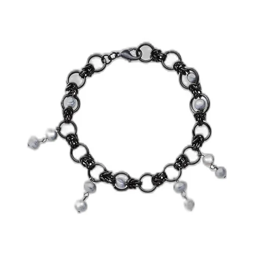 Brass Bkni Pearl Scattered Brace Blk