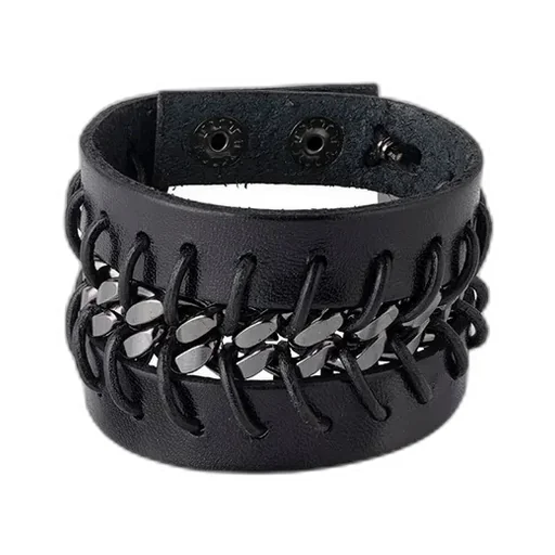 Leather Brass Bkni Renegade Bracelet